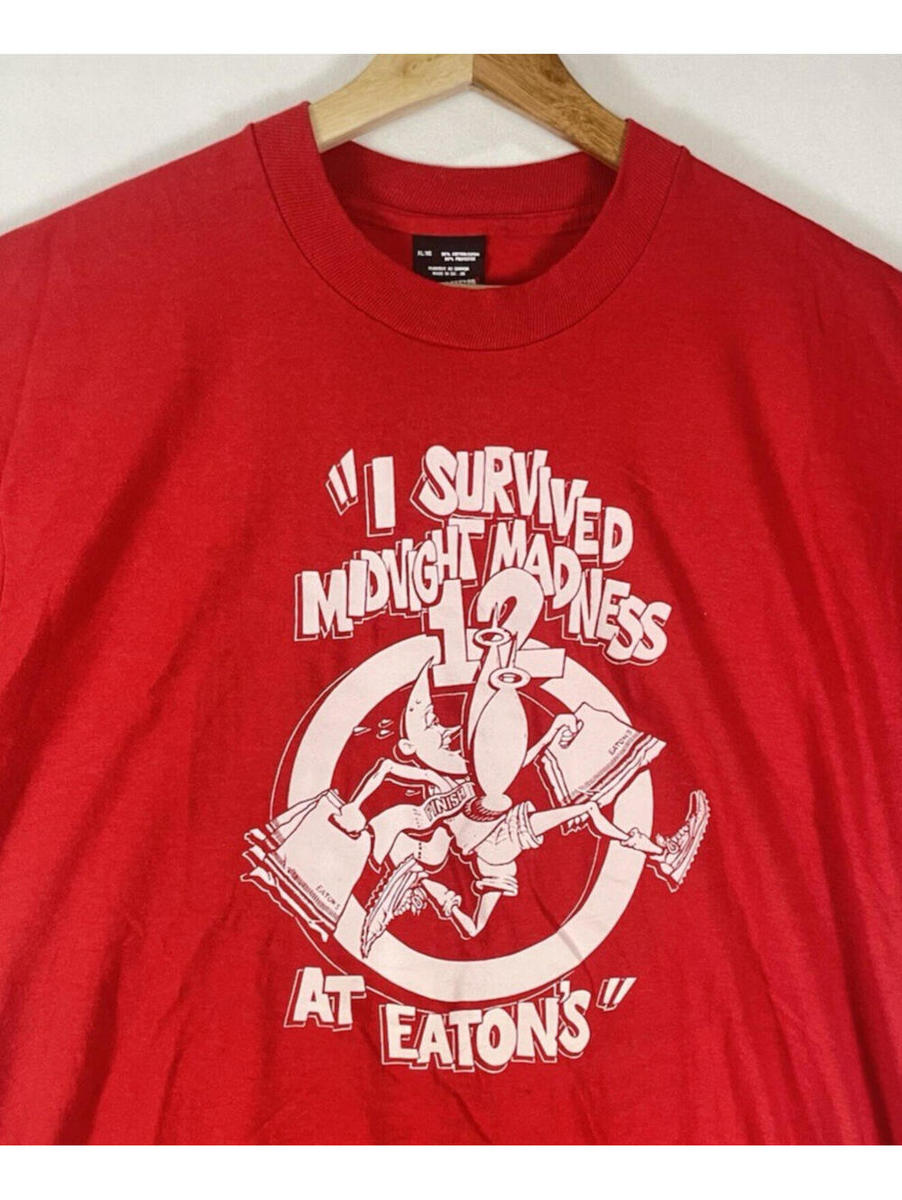 Vintage Midnight madness at Eaton's Red T-shirt Screen Stars Single Stitch Sz XL